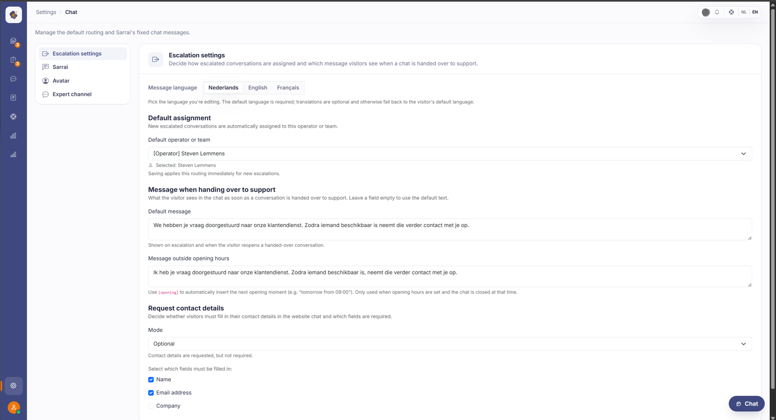 Setting the default assignment determines who gets a new conversation in his inbox