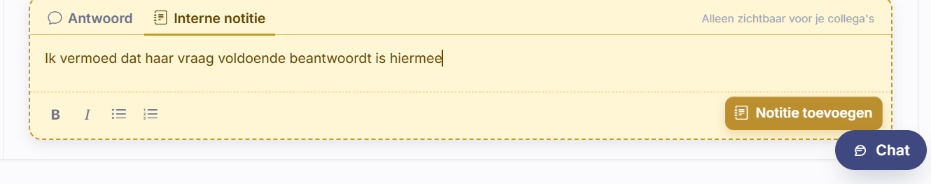 Een interne notitie plaatsen