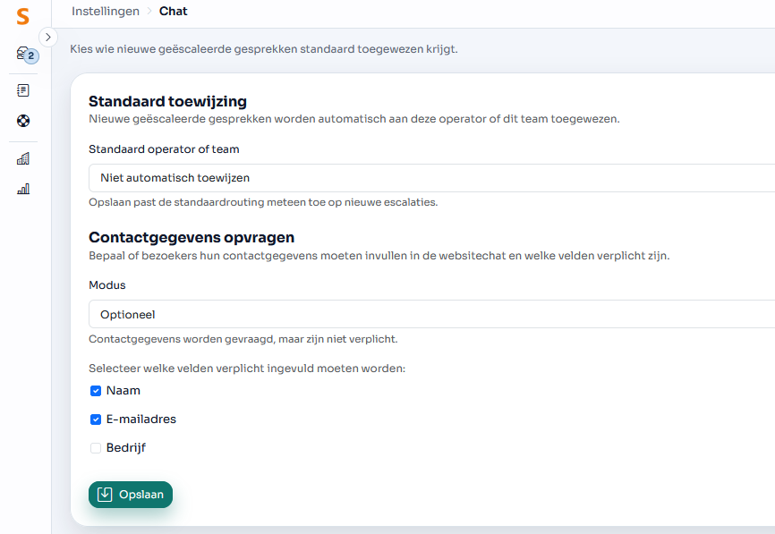 Het gedeelte 'Chat' onder de instellingen bepaalt voor een stuk de werking van Lira.