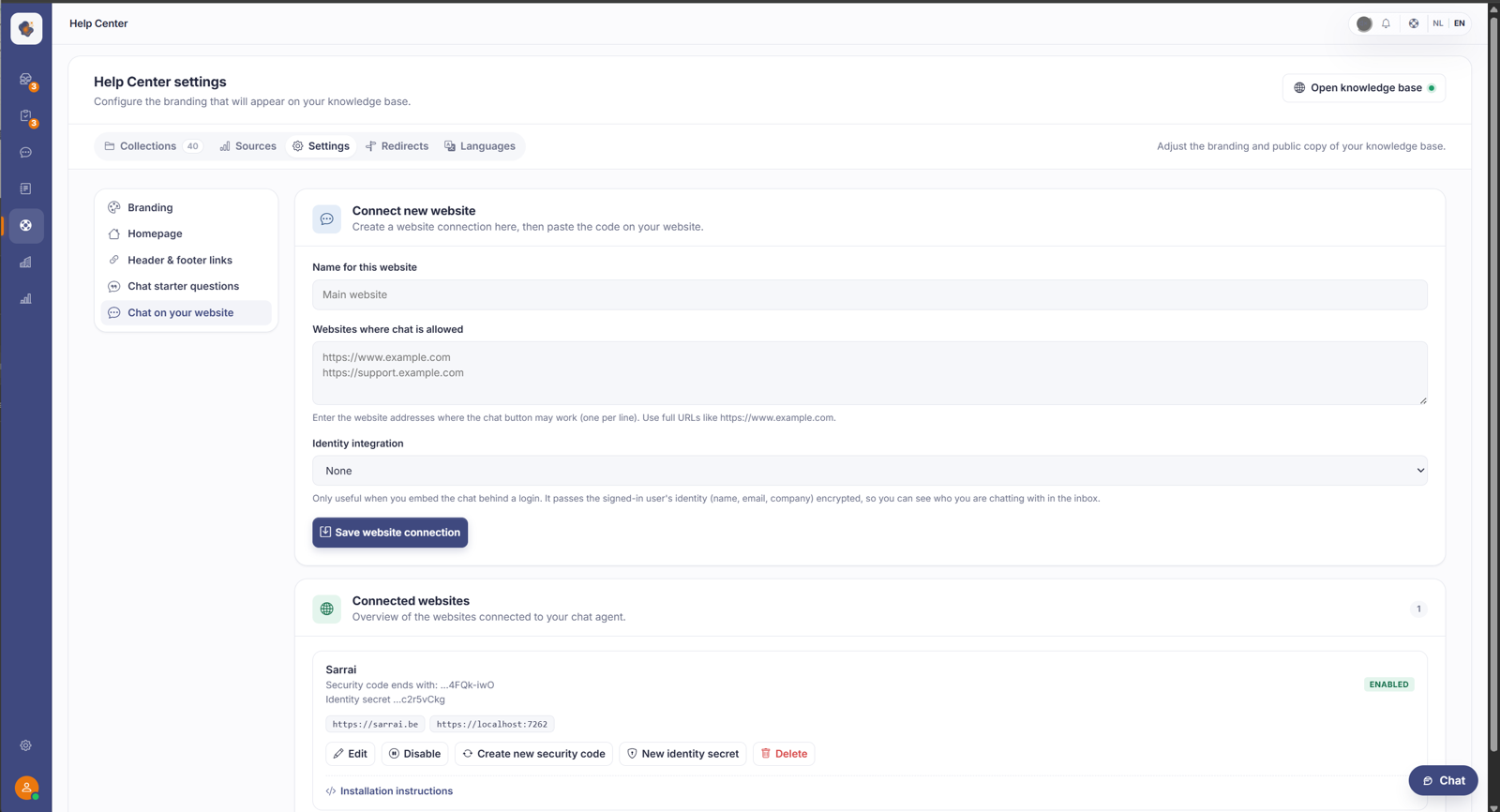 Find instructions on how to embed the chat-widget on your website or inside your webapp
